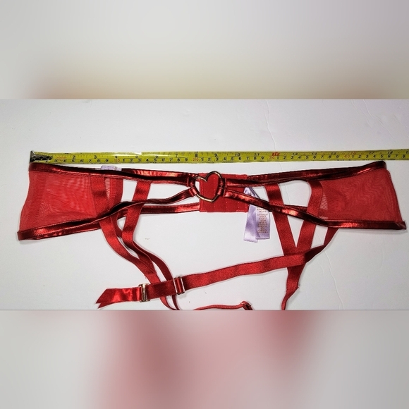Savage X Fenty by Rihanna Sexy Women's Plus Red Garter Belt with Heart Accent 3X - Picture 6 of 9